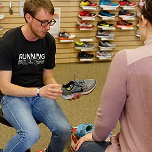 Running shoe outlet fitting store